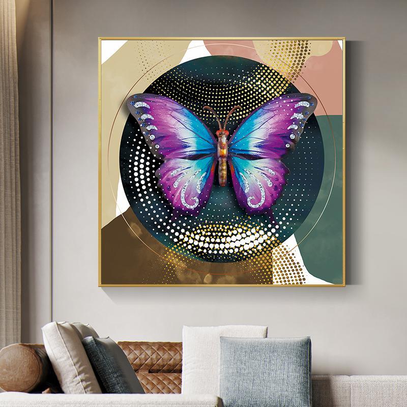 Multicolours Diamond Butterfly Crystal Porcelain 5D Wall Art