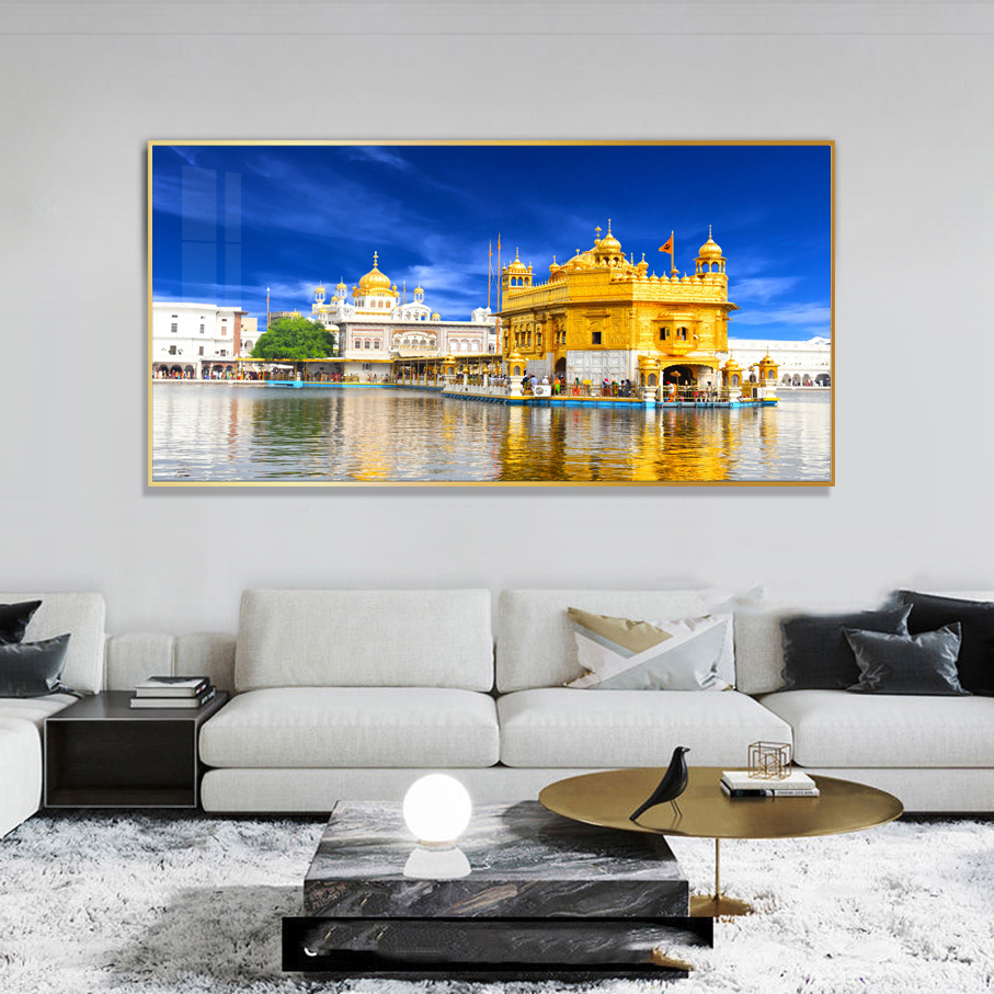 Golden Temple Day Darshan Crystal Porcelain 5D Wall Art