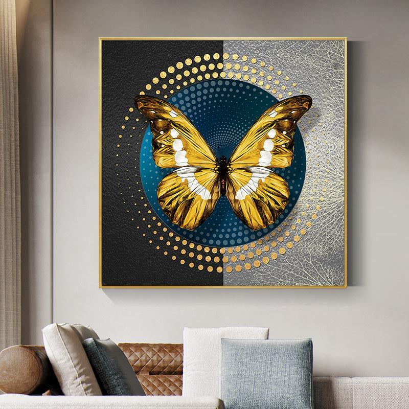 Golden Butterfly Crystal Porcelain 5D Diamonds Wall Art