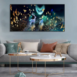 Night Scenic Moon Birds Art Crystal Porcelain 3D Wall Art