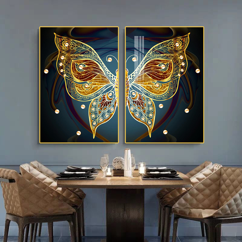 Pointy Wings Butterfly Crystal Porcelain 3D Wall Art