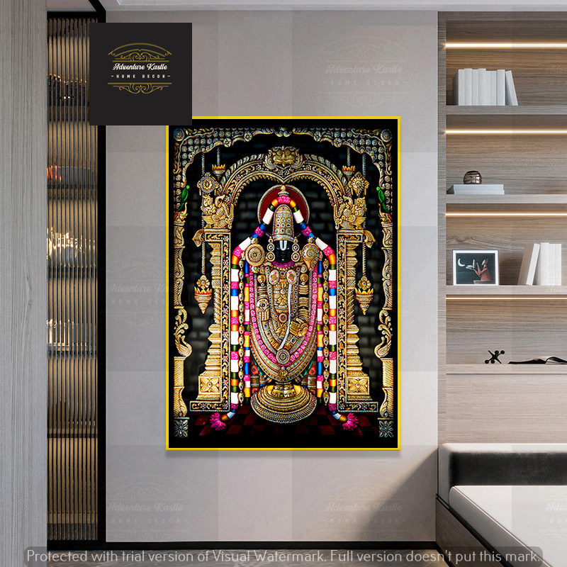 Tirupati Balaji Lord Venkateshwara, Crystal Porcelain 3D Wall Art