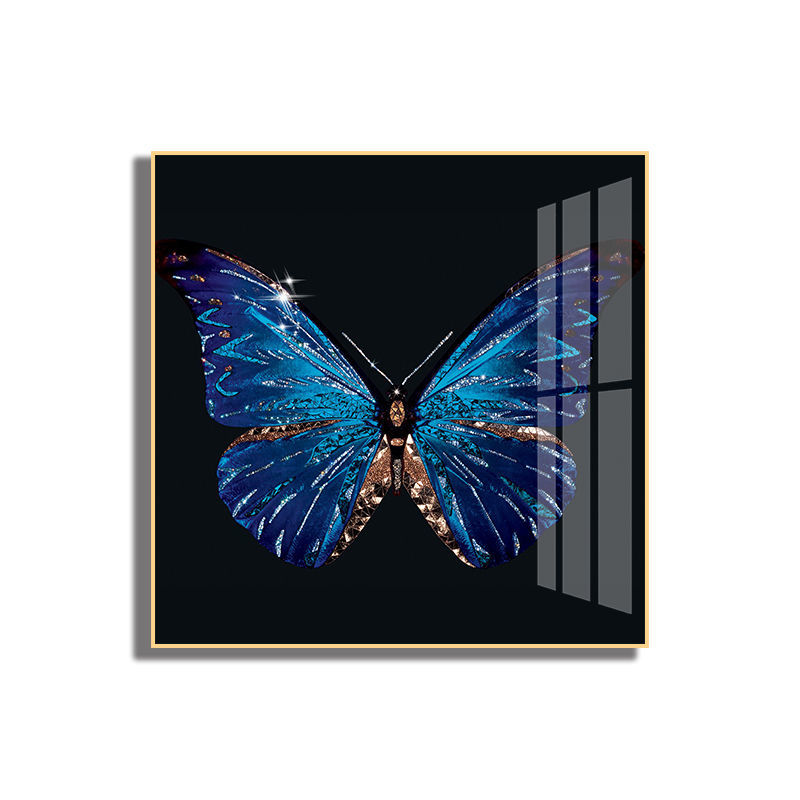 Blue Butterfly Crystal Porcelain 5D Diamonds Wall Art