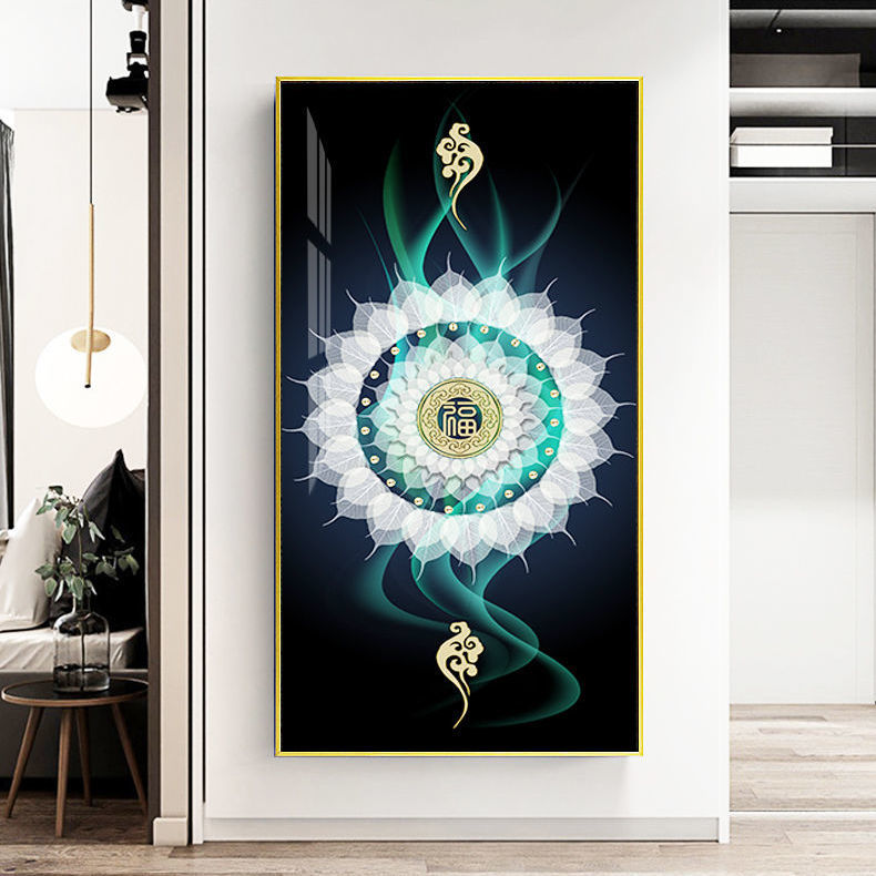 Mandala Leaves Style Crystal Porcelain 5D Wall Art