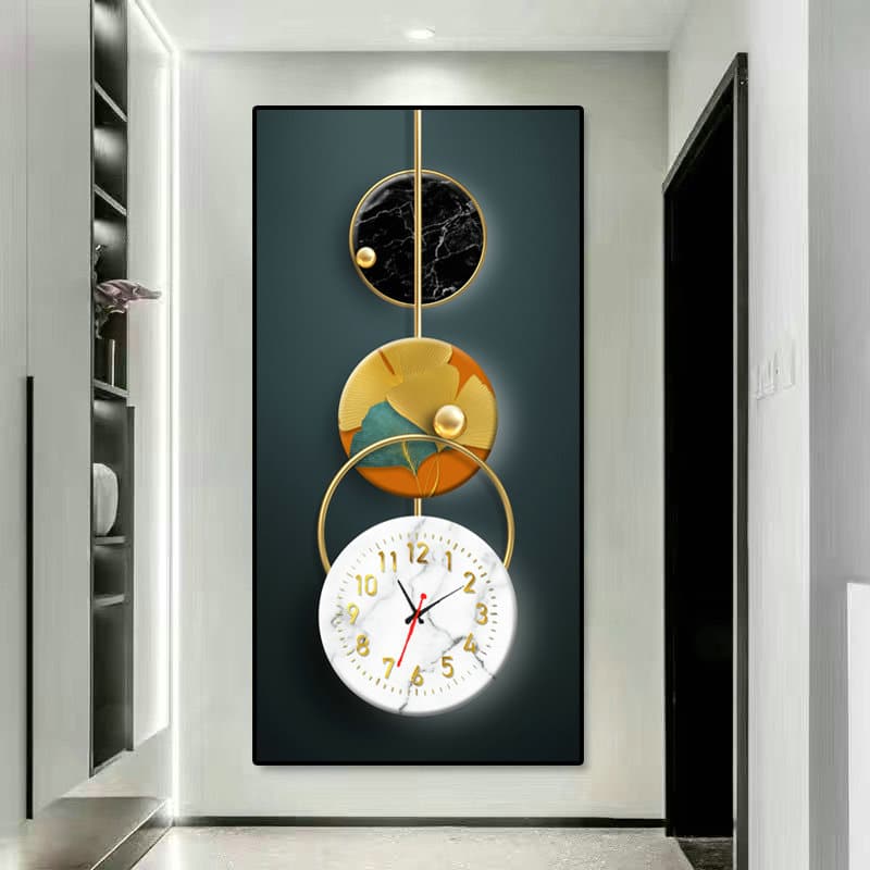 Wall Clock Crystal Porcelain 3D Abstract Flower