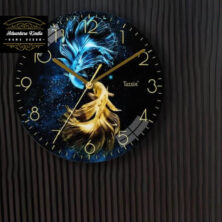 Wall Clock Crystal Porcelain 3D Fishes