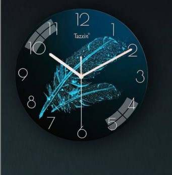 Wall Clock Crystal Porcelain 3D Feathers Australia