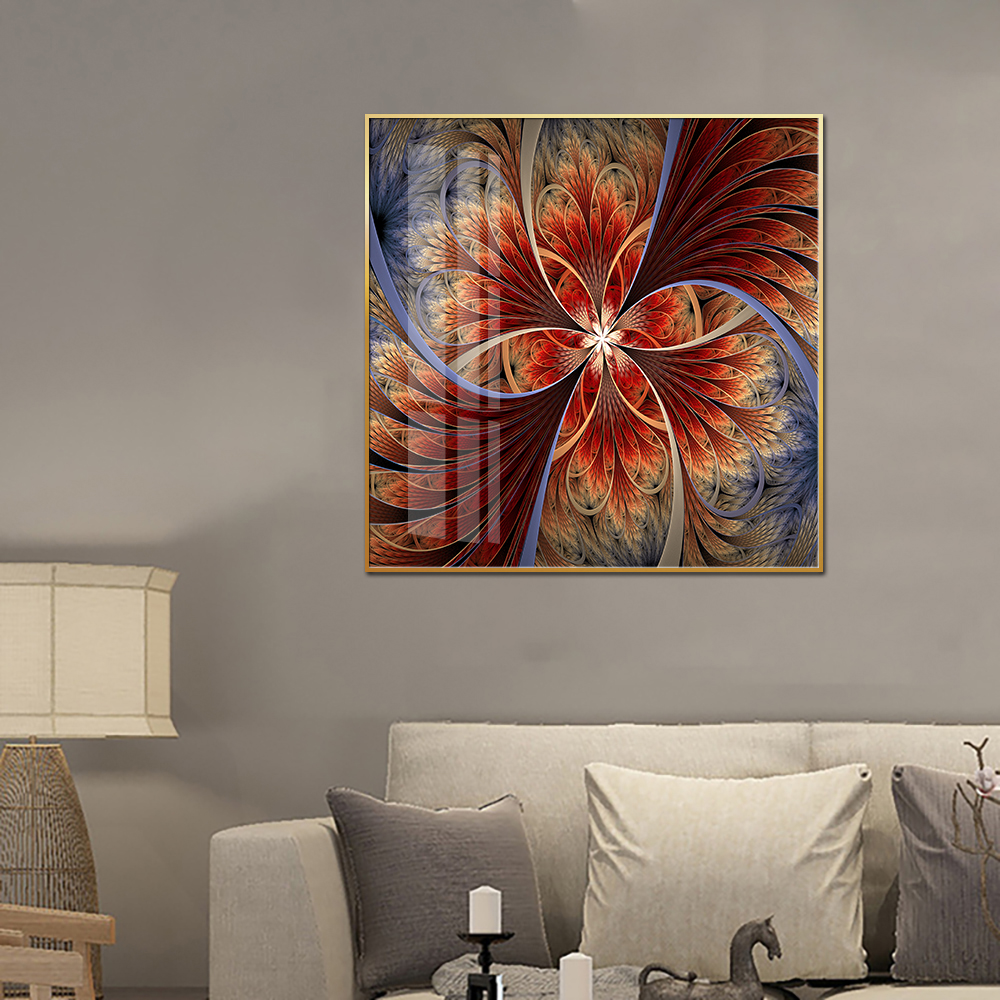 Red Floral Painting | Crystal Porcelain 3D Wall Art