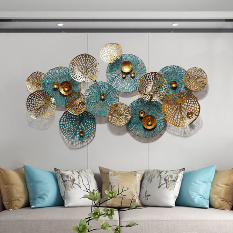 Modern Luxury Look 3D Metal Wall Art Lotus Leaves Adventure Kastle