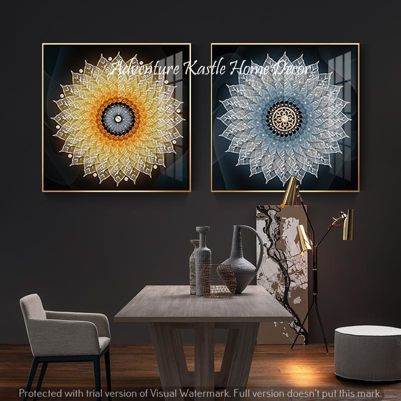 Mandala Style Floral Crystal Porcelain 3D Wall Art