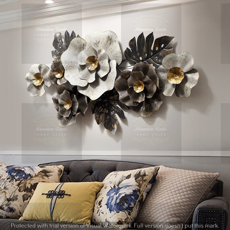Modern Luxury Look 3D Metal Wall Art Flowers