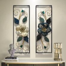 2 Pieces Decorative Metal Floral Wall Decor