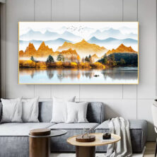 Crystal Porcelain 5D Wall Art, Nature View Mountains