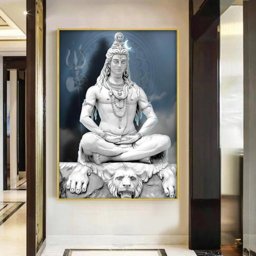 Crystal Porcelain 3D Wall Art, Lord Shiva Hindu God