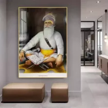 Baba Deep Singh Ji Sikh Guru, Crystal Porcelain 3D Wall Art