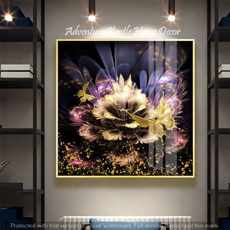 Crystal Porcelain 5D Wall Art, Elegant Flower Luxury Look