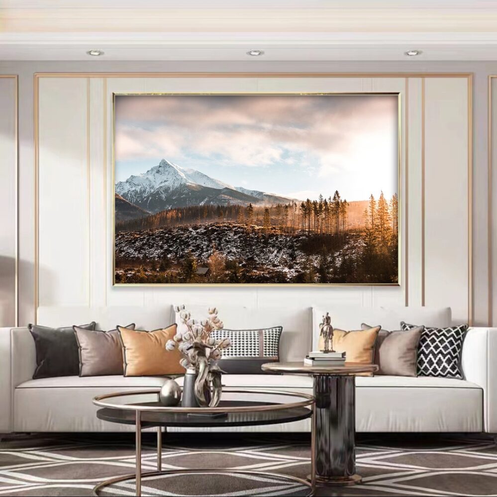 Crystal Porcelain 3D Wall Art, Nature View Mountains