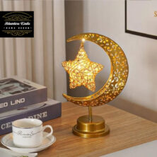 Moon Star Tabletop Light Golden Iron Table Lamp Ornaments