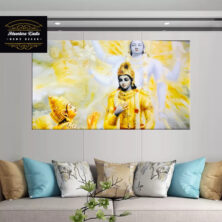 Lord krishna with Arjuna Mahabharata War Hindu God Painting