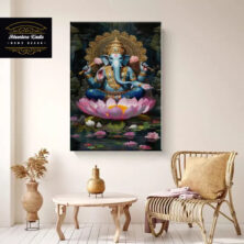 Lord Ganesha and Lotus Flower
