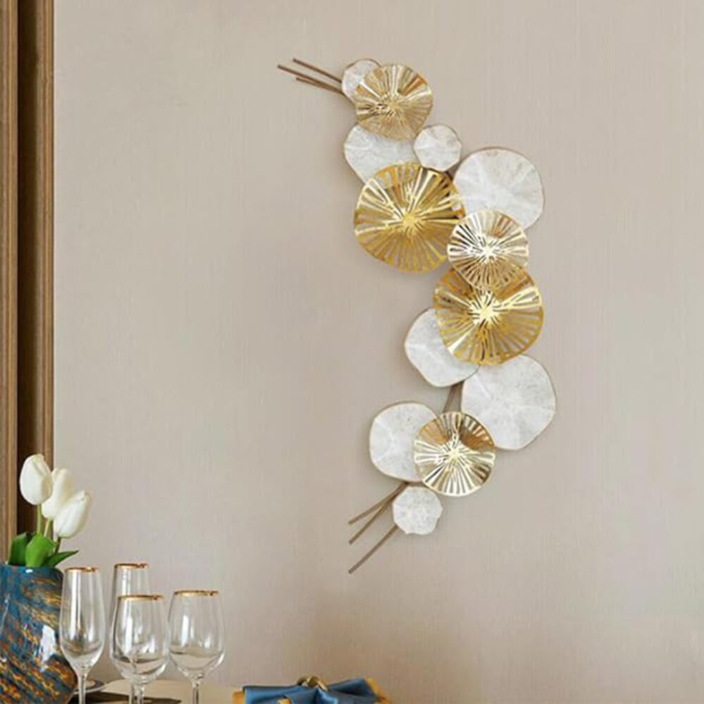 3D Abstract Lotus Three-Dimensional Shape Hollow-Carved Design Metal Wall Art
