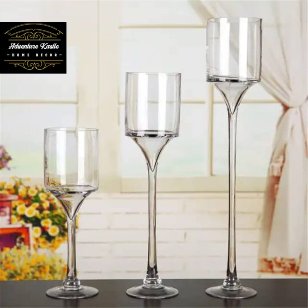 Set of three Candle Glass Holder
