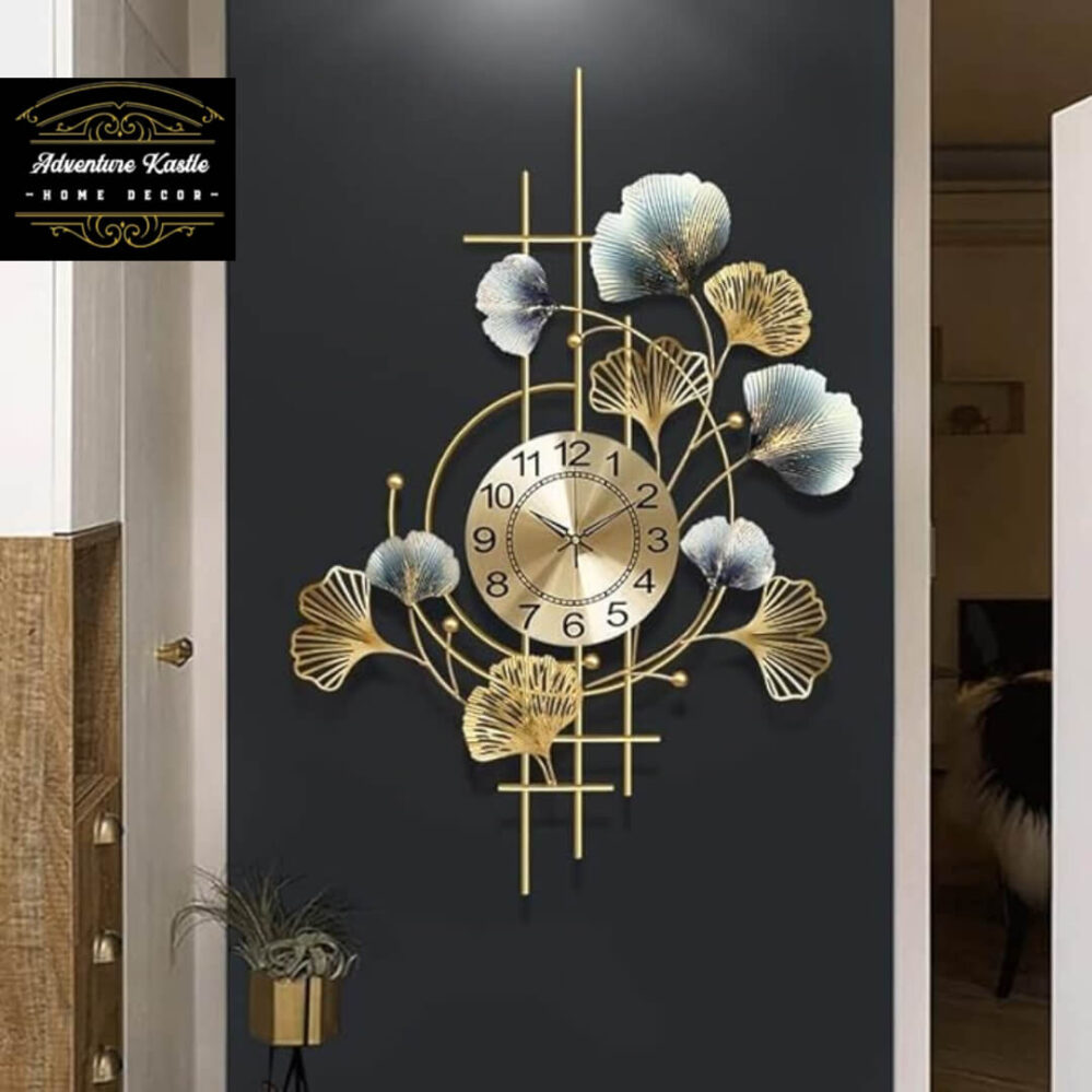 Modern Floral Decorative Metal Wall Clock