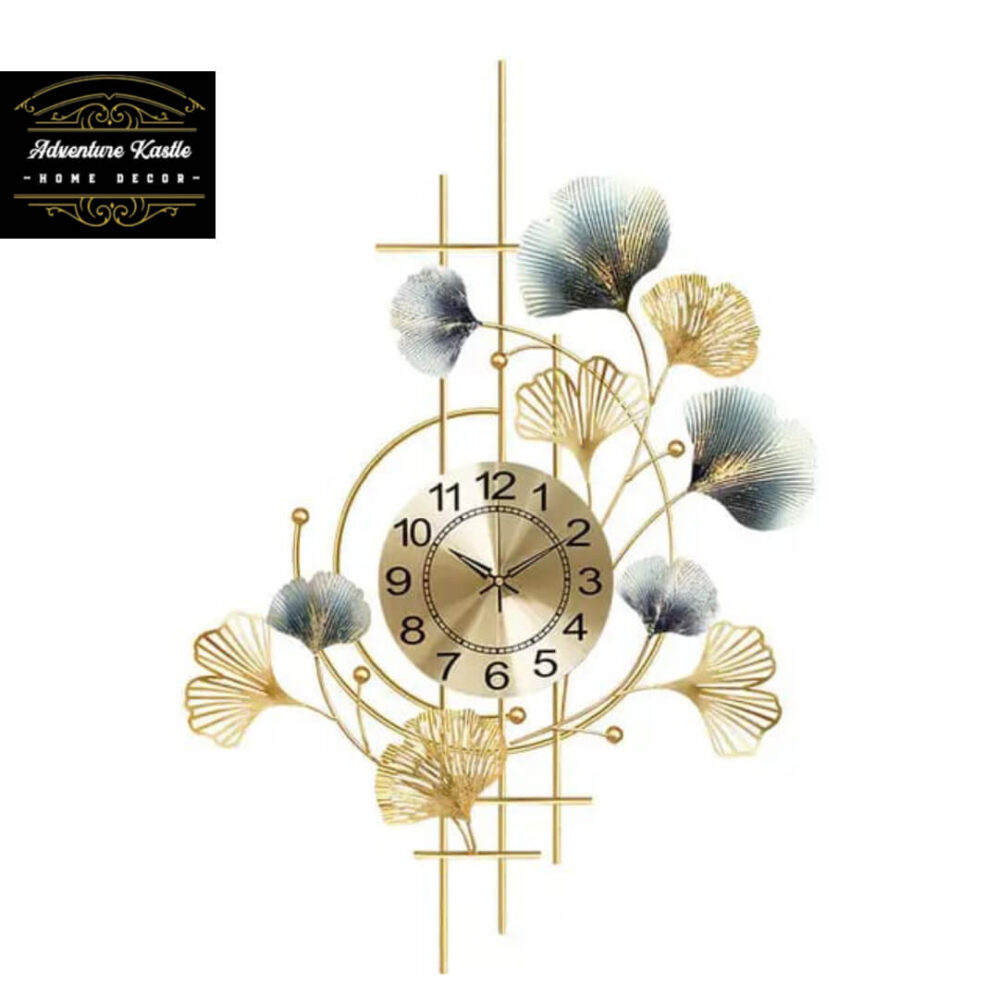 Modern Floral Decorative Metal Wall Clock