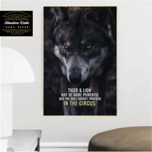 Wolf Motivation Quote Animal Crystal Porcelain 3D Wall Art