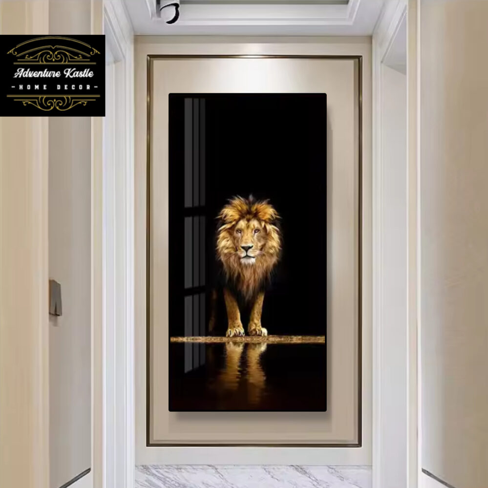 Lion Animal Crystal Porcelain 3D Wall Art