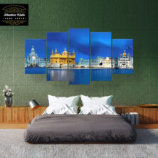Morning View Golden Temple Amritsar 5 Piece Canvas Painting