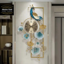 Luxury Look Peacock Floral Metal Wall Clocks