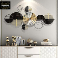 Black Golden Decorative Metal Wall Clock