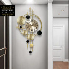 Elegant Floral Geometric Metal Designs Wall Clock